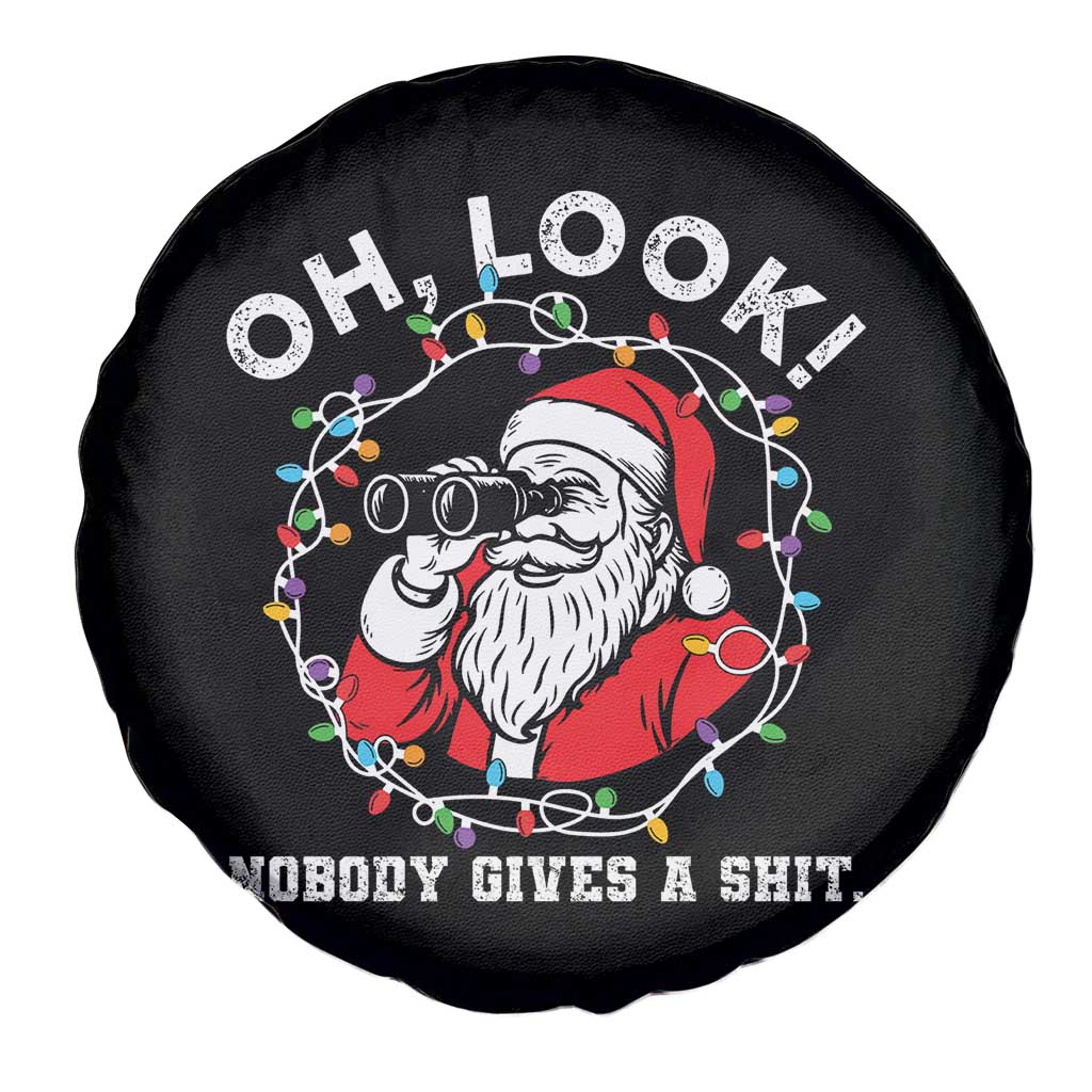 Funny Christmas Santa Oh Look Nobody Gives A Shit Spare Tire Cover - Wonder Print Shop