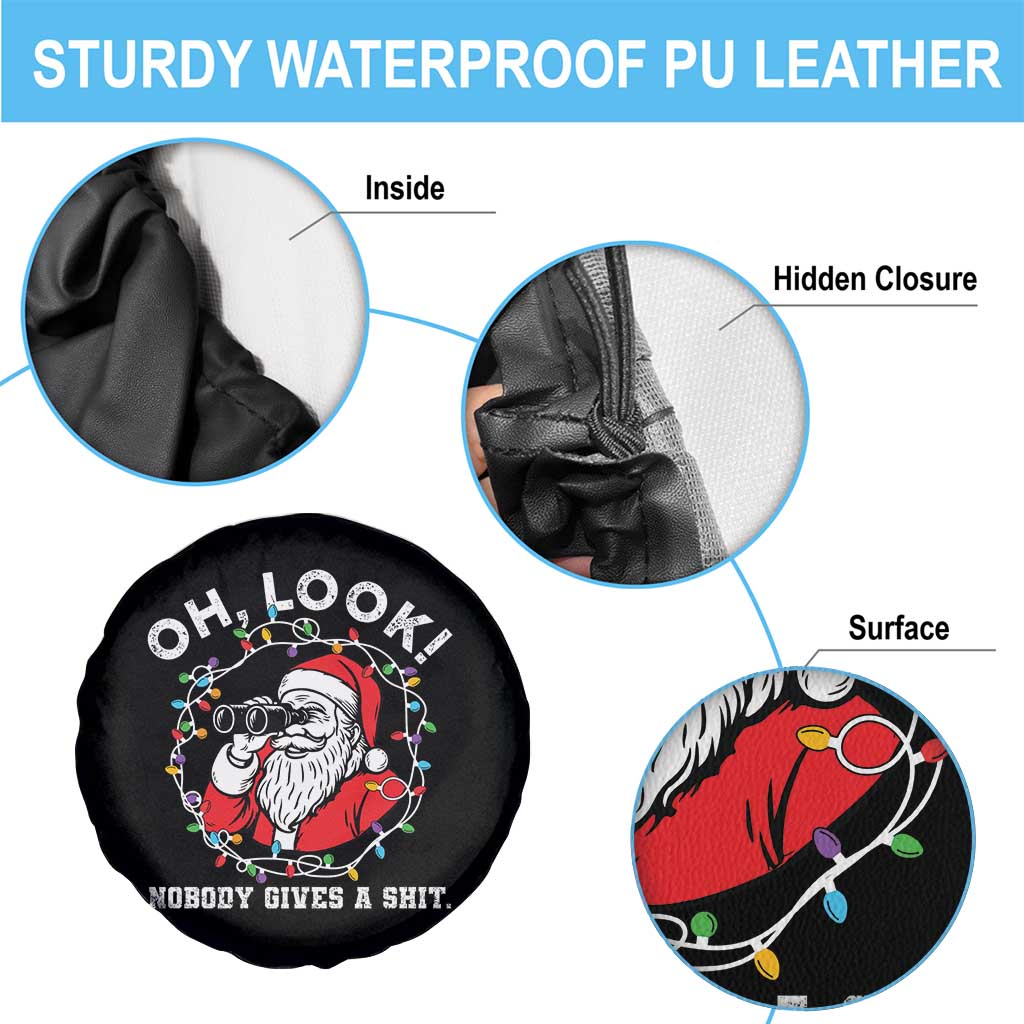 Funny Christmas Santa Oh Look Nobody Gives A Shit Spare Tire Cover - Wonder Print Shop