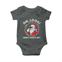 Funny Christmas Santa Oh Look Nobody Gives A Shit Baby Onesie - Wonder Print Shop
