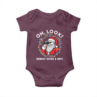 Funny Christmas Santa Oh Look Nobody Gives A Shit Baby Onesie - Wonder Print Shop