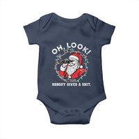 Funny Christmas Santa Oh Look Nobody Gives A Shit Baby Onesie - Wonder Print Shop