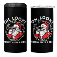 Funny Christmas Santa Oh Look Nobody Gives A Shit 4 in 1 Can Cooler Tumbler - Wonder Print Shop