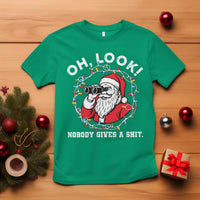 Funny Christmas Santa Oh Look Nobody Gives A Shit T Shirt - Wonder Print Shop