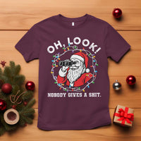 Funny Christmas Santa Oh Look Nobody Gives A Shit T Shirt - Wonder Print Shop