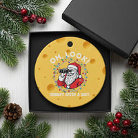 Funny Christmas Santa Oh Look Nobody Gives A Shit Ceramic Ornament - Wonder Print Shop