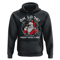 Funny Christmas Santa Oh Look Nobody Gives A Shit Hoodie - Wonder Print Shop