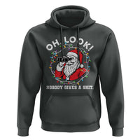 Funny Christmas Santa Oh Look Nobody Gives A Shit Hoodie - Wonder Print Shop