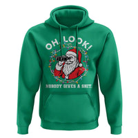 Funny Christmas Santa Oh Look Nobody Gives A Shit Hoodie - Wonder Print Shop