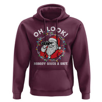 Funny Christmas Santa Oh Look Nobody Gives A Shit Hoodie - Wonder Print Shop