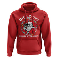 Funny Christmas Santa Oh Look Nobody Gives A Shit Hoodie - Wonder Print Shop