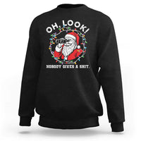 Funny Christmas Santa Oh Look Nobody Gives A Shit Sweatshirt - Wonder Print Shop