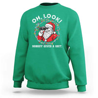 Funny Christmas Santa Oh Look Nobody Gives A Shit Sweatshirt - Wonder Print Shop