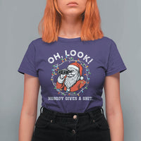 Funny Christmas Santa Oh Look Nobody Gives A Shit T Shirt For Women - Wonder Print Shop