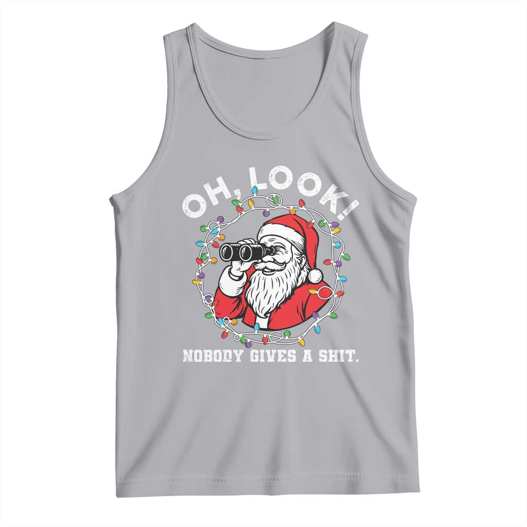 Funny Christmas Santa Oh Look Nobody Gives A Shit Tank Top - Wonder Print Shop