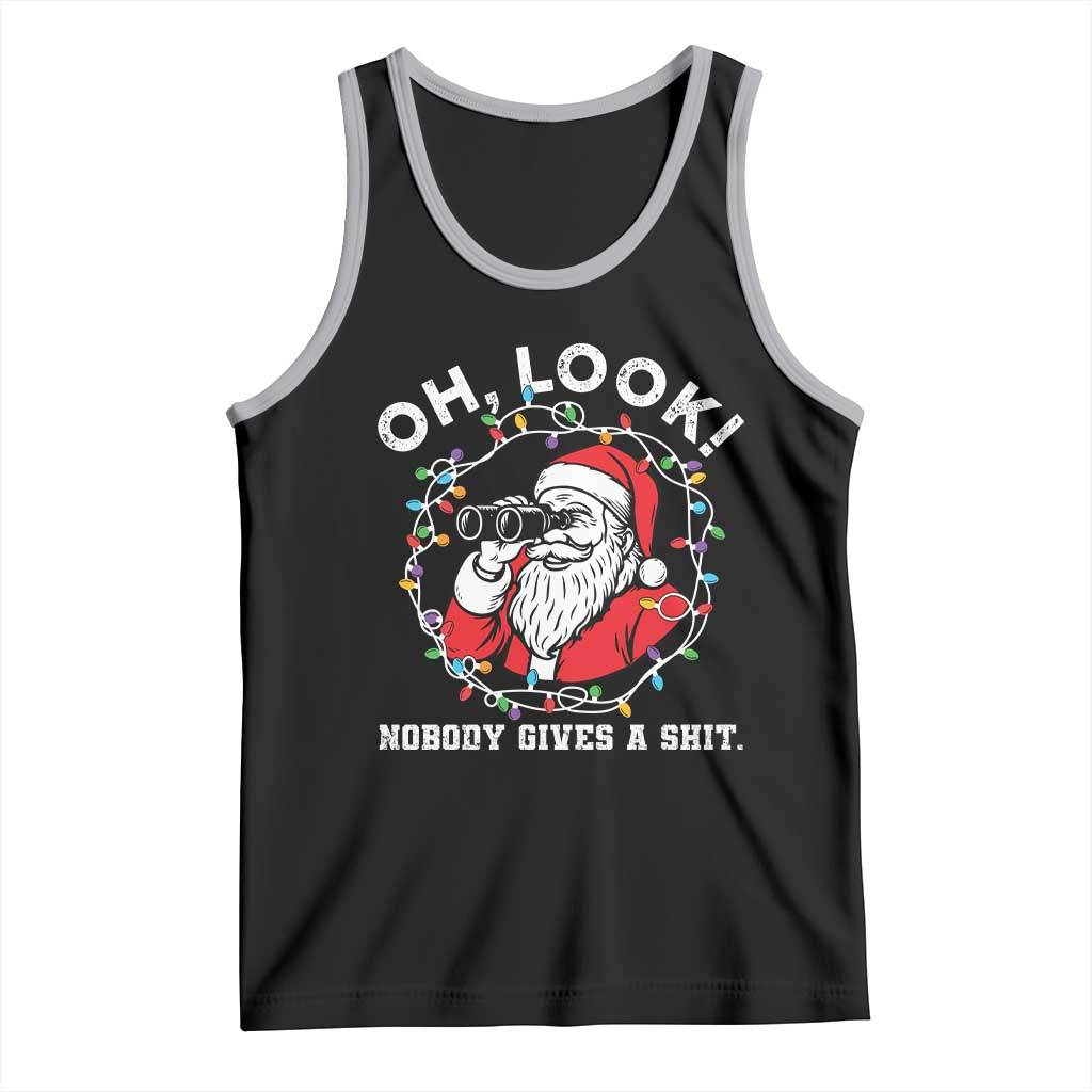 Funny Christmas Santa Oh Look Nobody Gives A Shit Tank Top - Wonder Print Shop