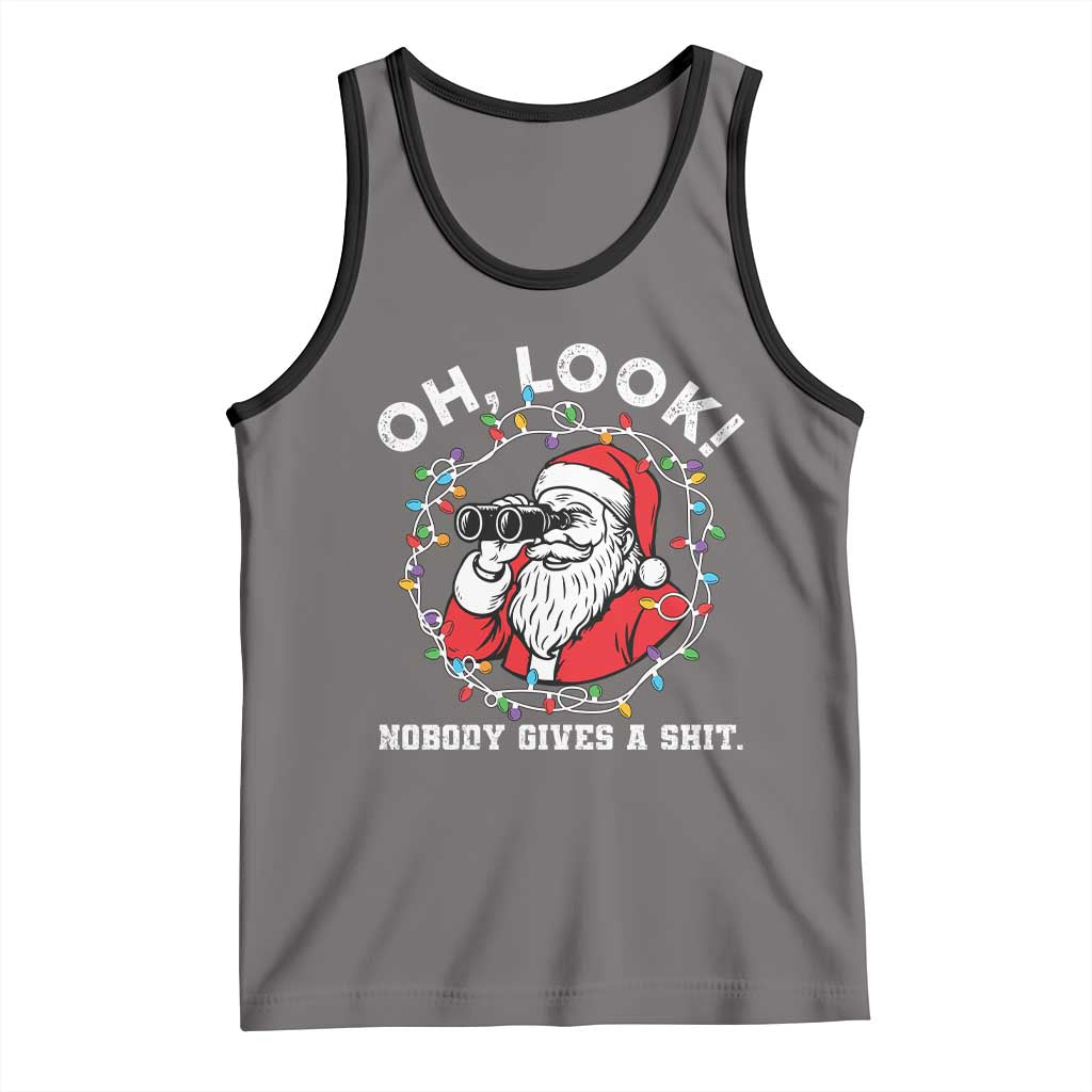 Funny Christmas Santa Oh Look Nobody Gives A Shit Tank Top - Wonder Print Shop