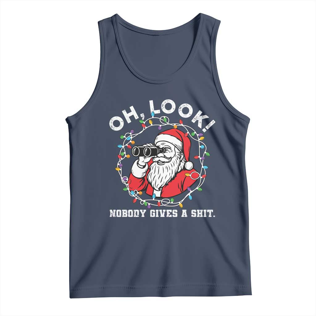 Funny Christmas Santa Oh Look Nobody Gives A Shit Tank Top - Wonder Print Shop