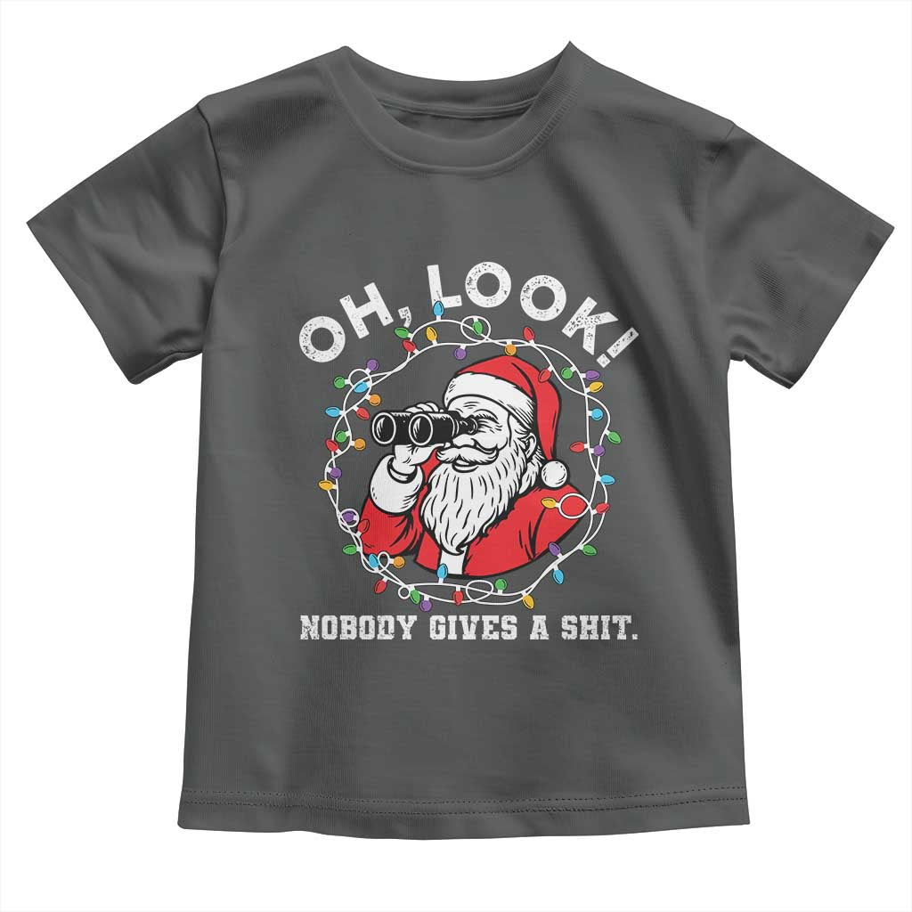 Funny Christmas Santa Oh Look Nobody Gives A Shit Toddler T Shirt - Wonder Print Shop