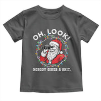 Funny Christmas Santa Oh Look Nobody Gives A Shit Toddler T Shirt - Wonder Print Shop