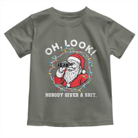 Funny Christmas Santa Oh Look Nobody Gives A Shit Toddler T Shirt - Wonder Print Shop