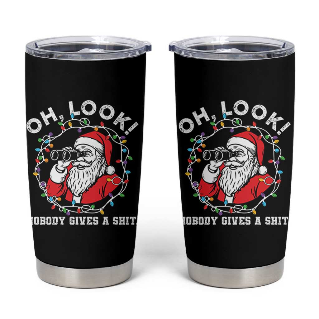 Funny Christmas Santa Oh Look Nobody Gives A Shit Tumbler Cup - Wonder Print Shop
