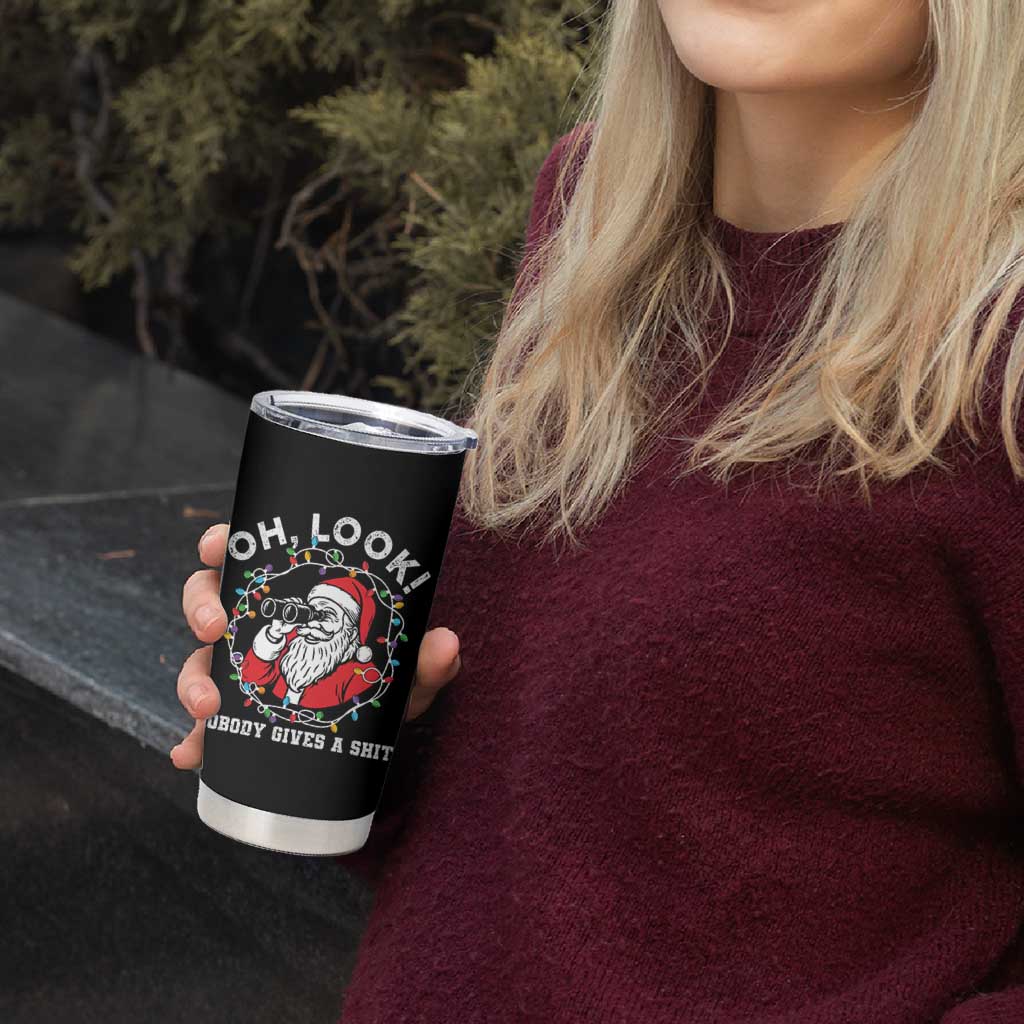 Funny Christmas Santa Oh Look Nobody Gives A Shit Tumbler Cup - Wonder Print Shop