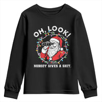 Funny Christmas Santa Oh Look Nobody Gives A Shit Youth Sweatshirt - Wonder Print Shop