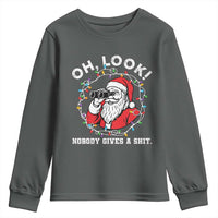 Funny Christmas Santa Oh Look Nobody Gives A Shit Youth Sweatshirt - Wonder Print Shop