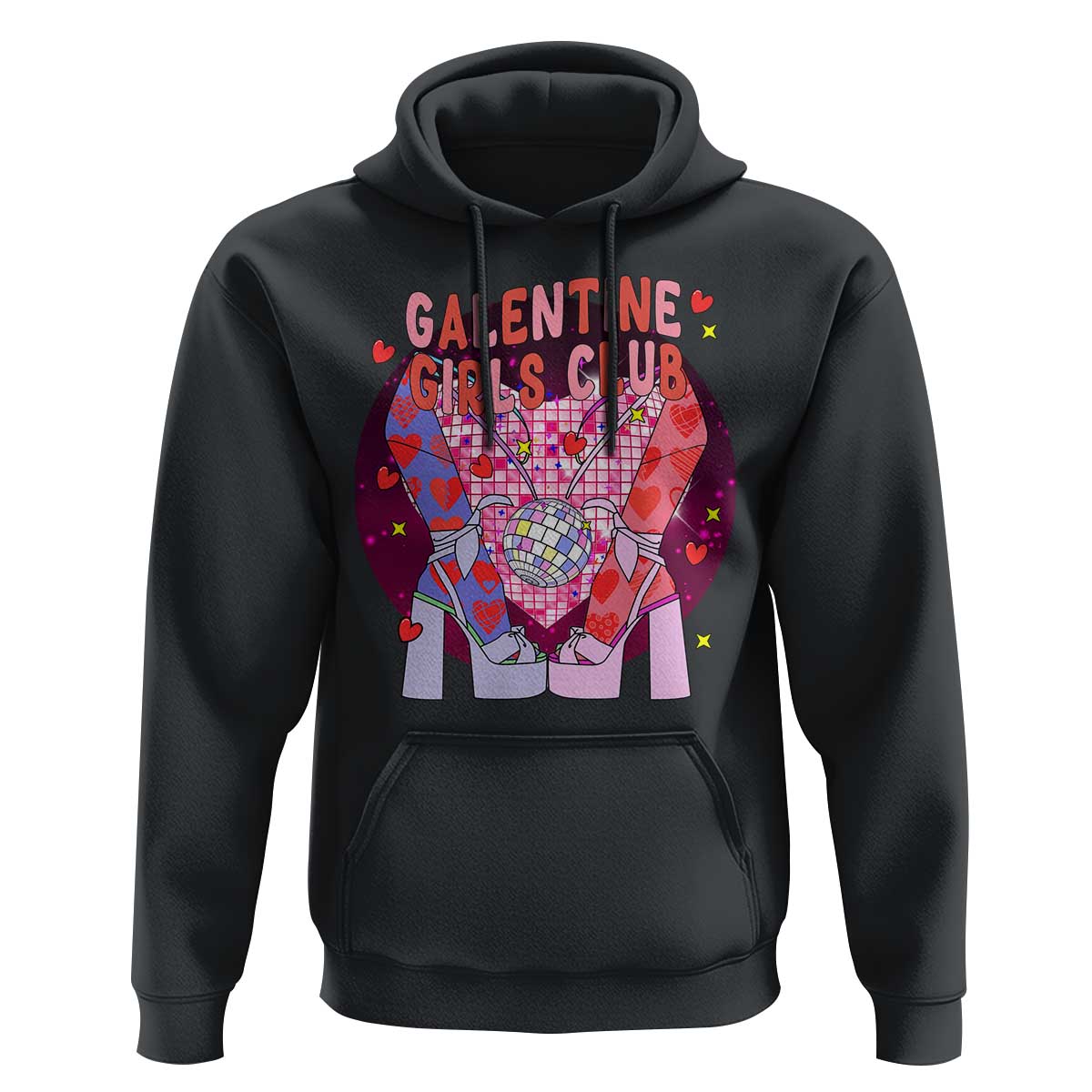 Funny Galentine Girls Club Hoodie Galentine's Day Chunky Heels Platform
