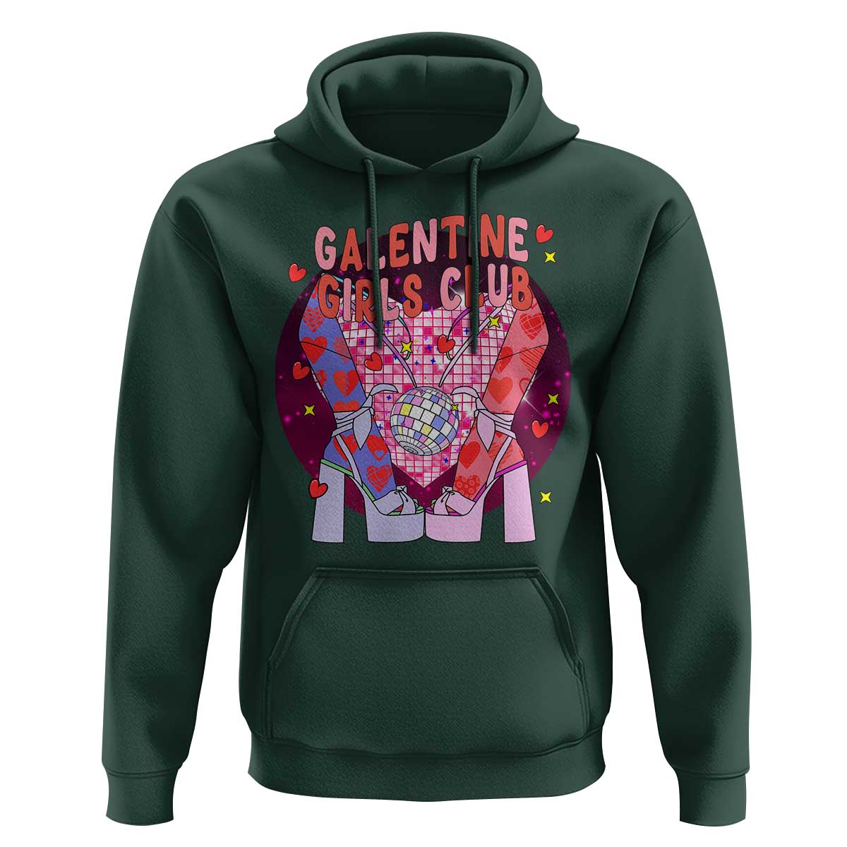 Funny Galentine Girls Club Hoodie Galentine's Day Chunky Heels Platform