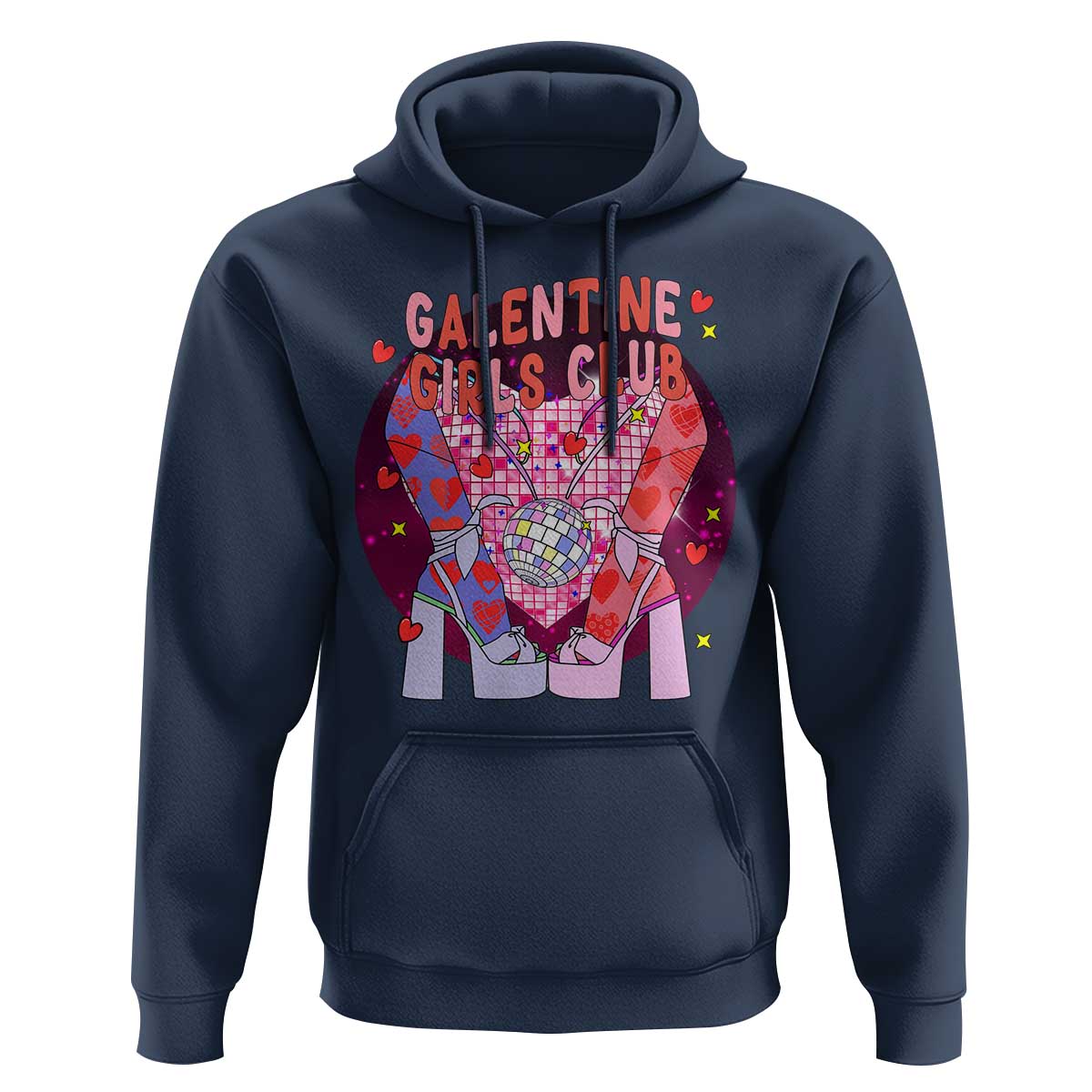 Funny Galentine Girls Club Hoodie Galentine's Day Chunky Heels Platform