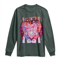 Funny Galentine Girls Club Long Sleeve Shirt Galentine's Day Chunky Heels Platform
