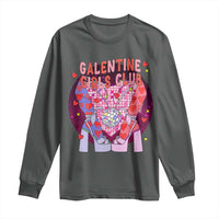 Funny Galentine Girls Club Long Sleeve Shirt Galentine's Day Chunky Heels Platform