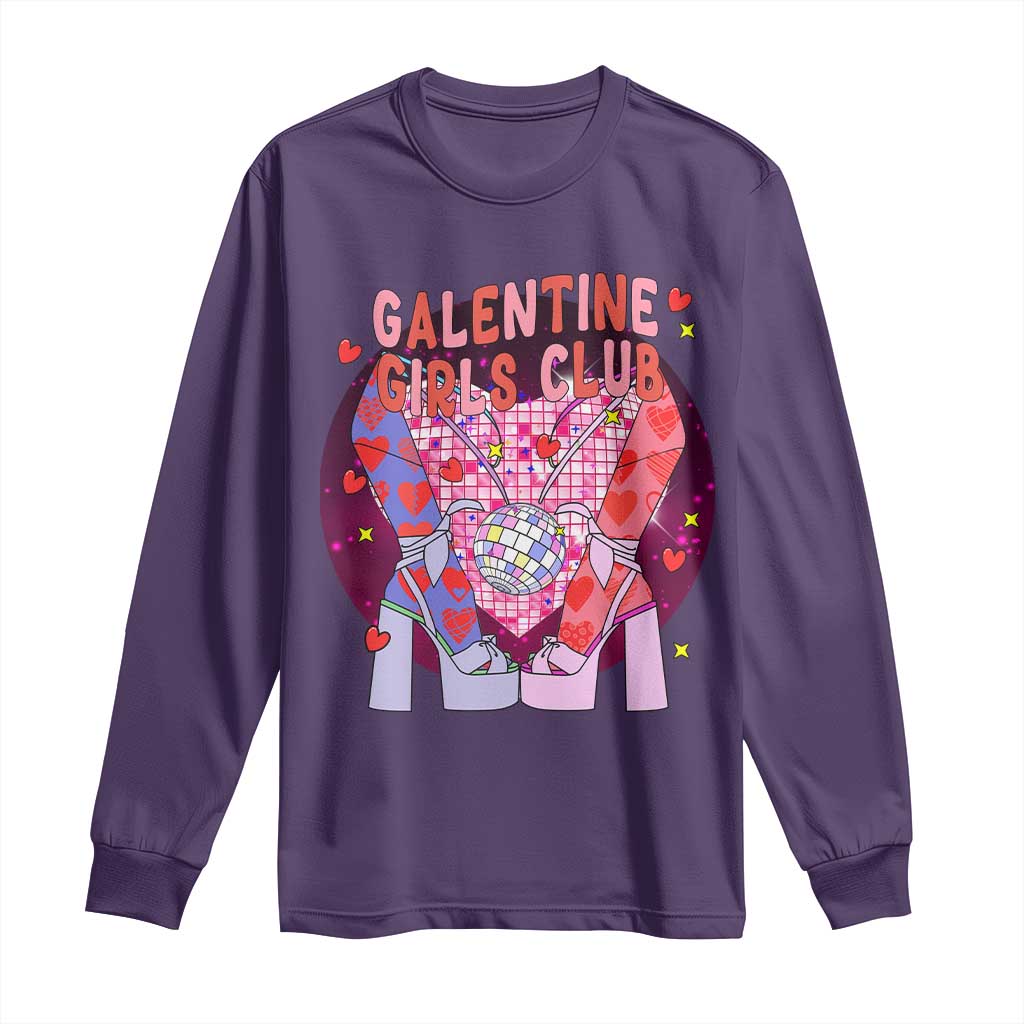 Funny Galentine Girls Club Long Sleeve Shirt Galentine's Day Chunky Heels Platform