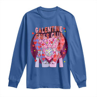 Funny Galentine Girls Club Long Sleeve Shirt Galentine's Day Chunky Heels Platform