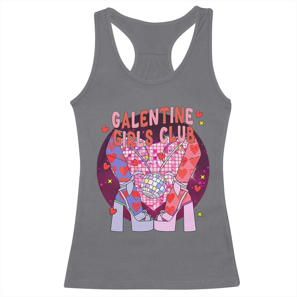 Funny Galentine Girls Club Racerback Tank Top Galentine's Day Chunky Heels Platform