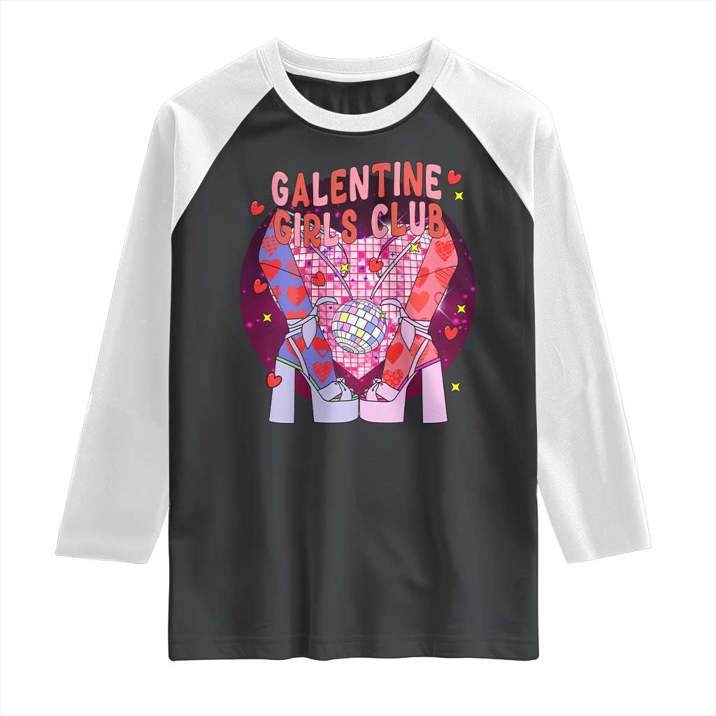 Funny Galentine Girls Club Raglan Shirt Galentine's Day Chunky Heels Platform