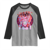 Funny Galentine Girls Club Raglan Shirt Galentine's Day Chunky Heels Platform