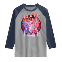 Funny Galentine Girls Club Raglan Shirt Galentine's Day Chunky Heels Platform