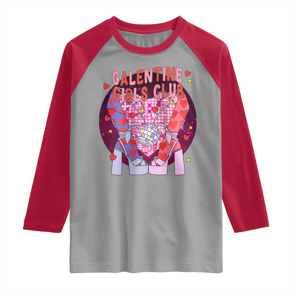Funny Galentine Girls Club Raglan Shirt Galentine's Day Chunky Heels Platform