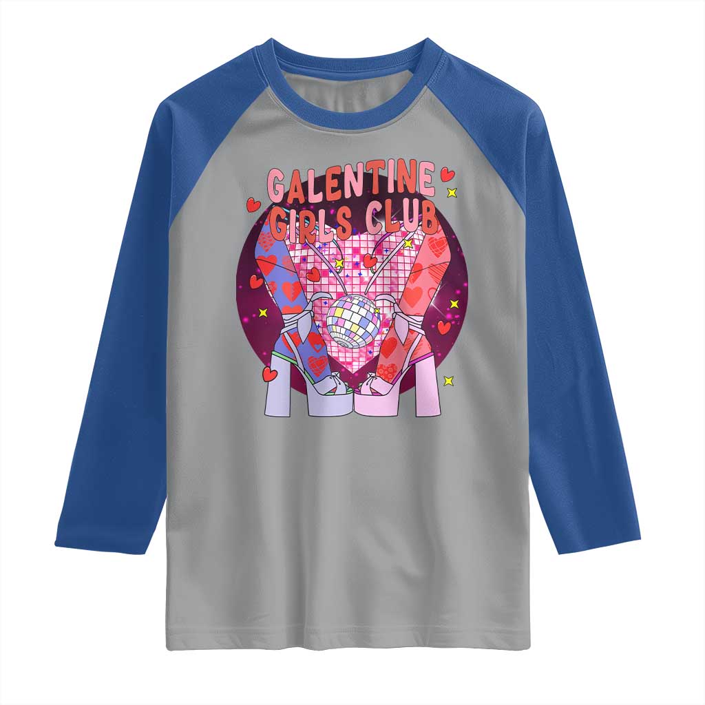 Funny Galentine Girls Club Raglan Shirt Galentine's Day Chunky Heels Platform