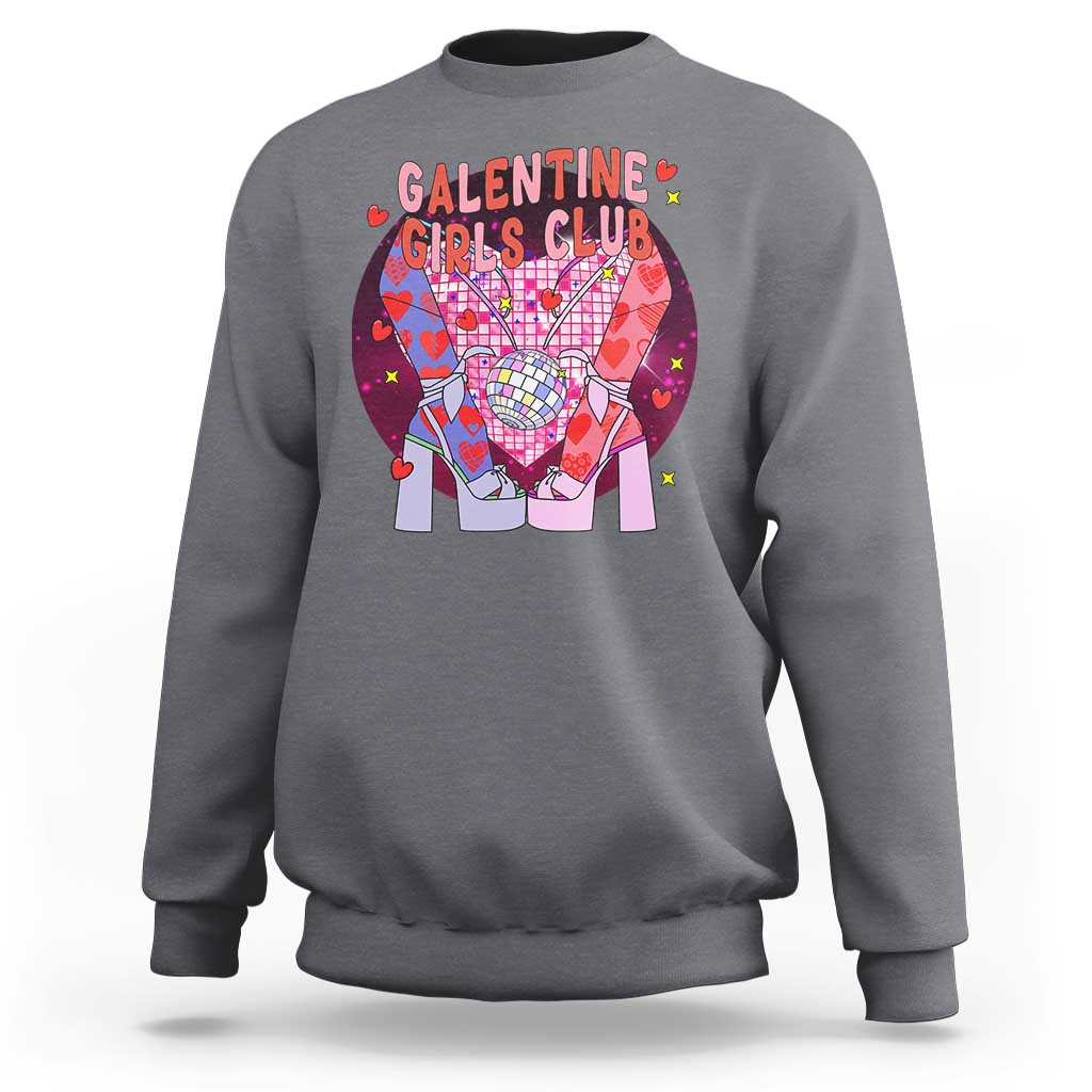 Funny Galentine Girls Club Sweatshirt Galentine's Day Chunky Heels Platform