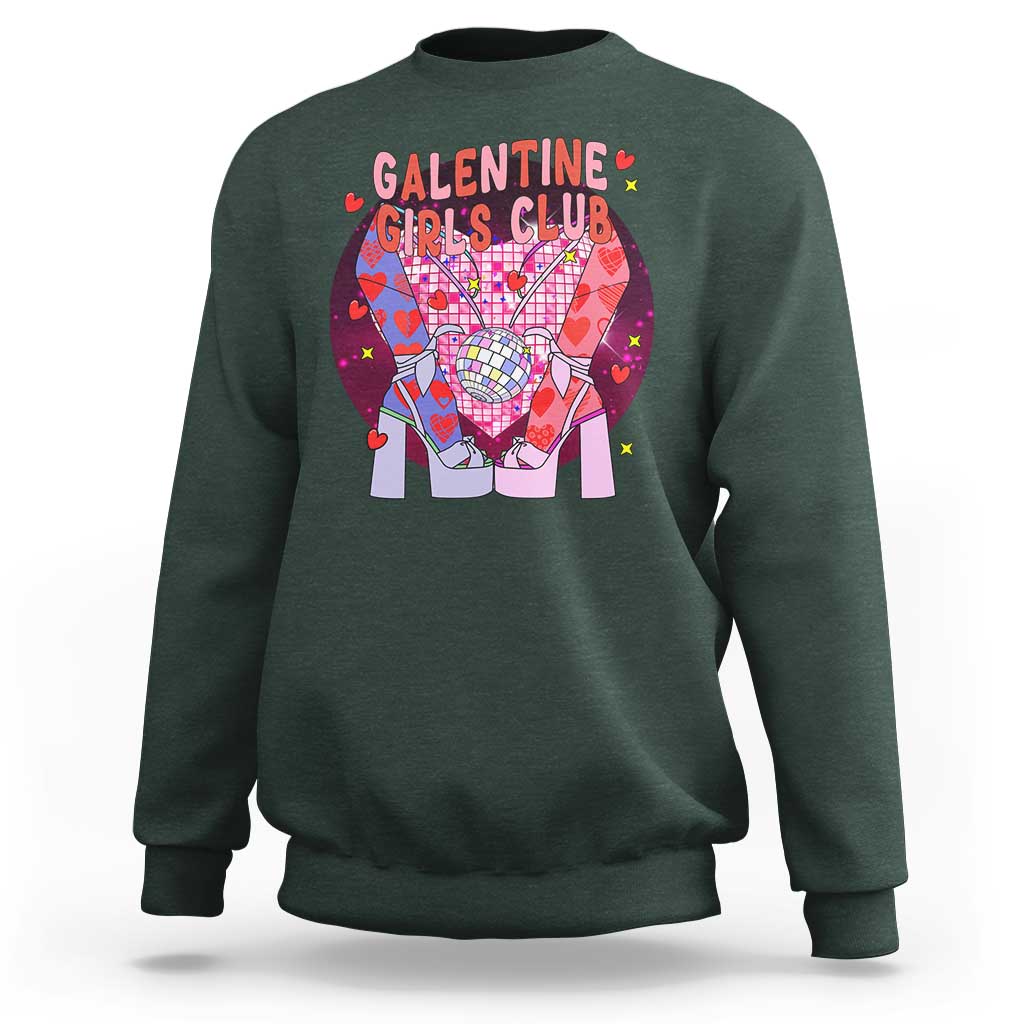 Funny Galentine Girls Club Sweatshirt Galentine's Day Chunky Heels Platform