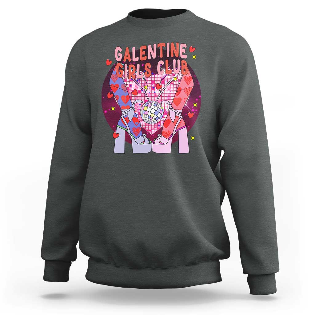 Funny Galentine Girls Club Sweatshirt Galentine's Day Chunky Heels Platform