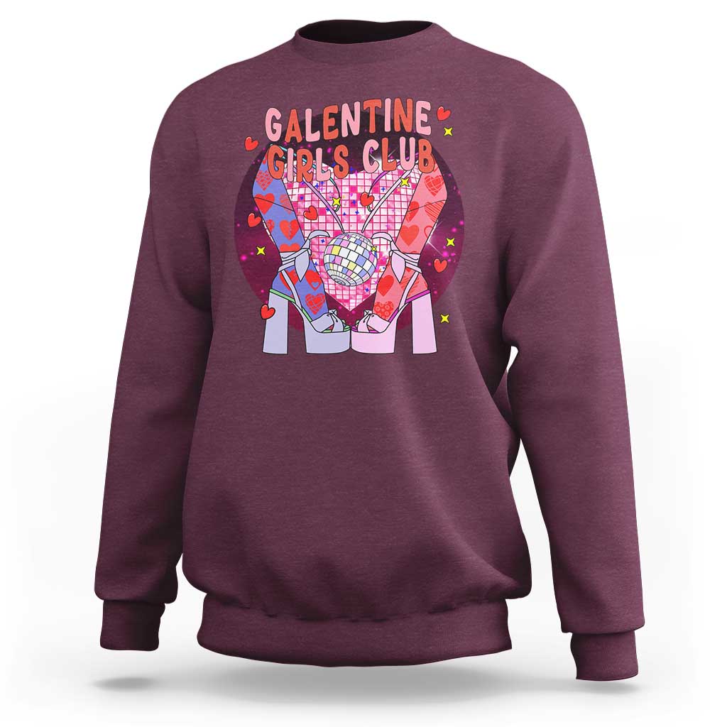 Funny Galentine Girls Club Sweatshirt Galentine's Day Chunky Heels Platform