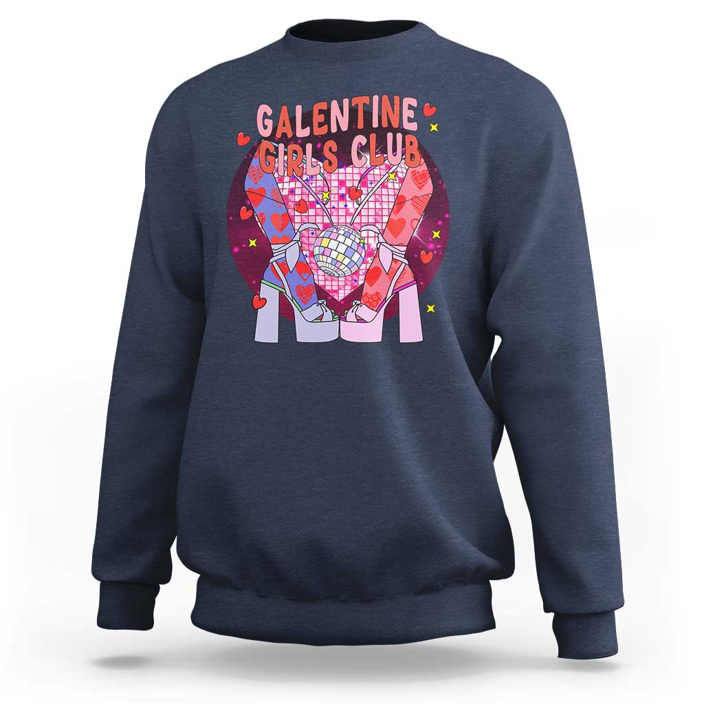 Funny Galentine Girls Club Sweatshirt Galentine's Day Chunky Heels Platform