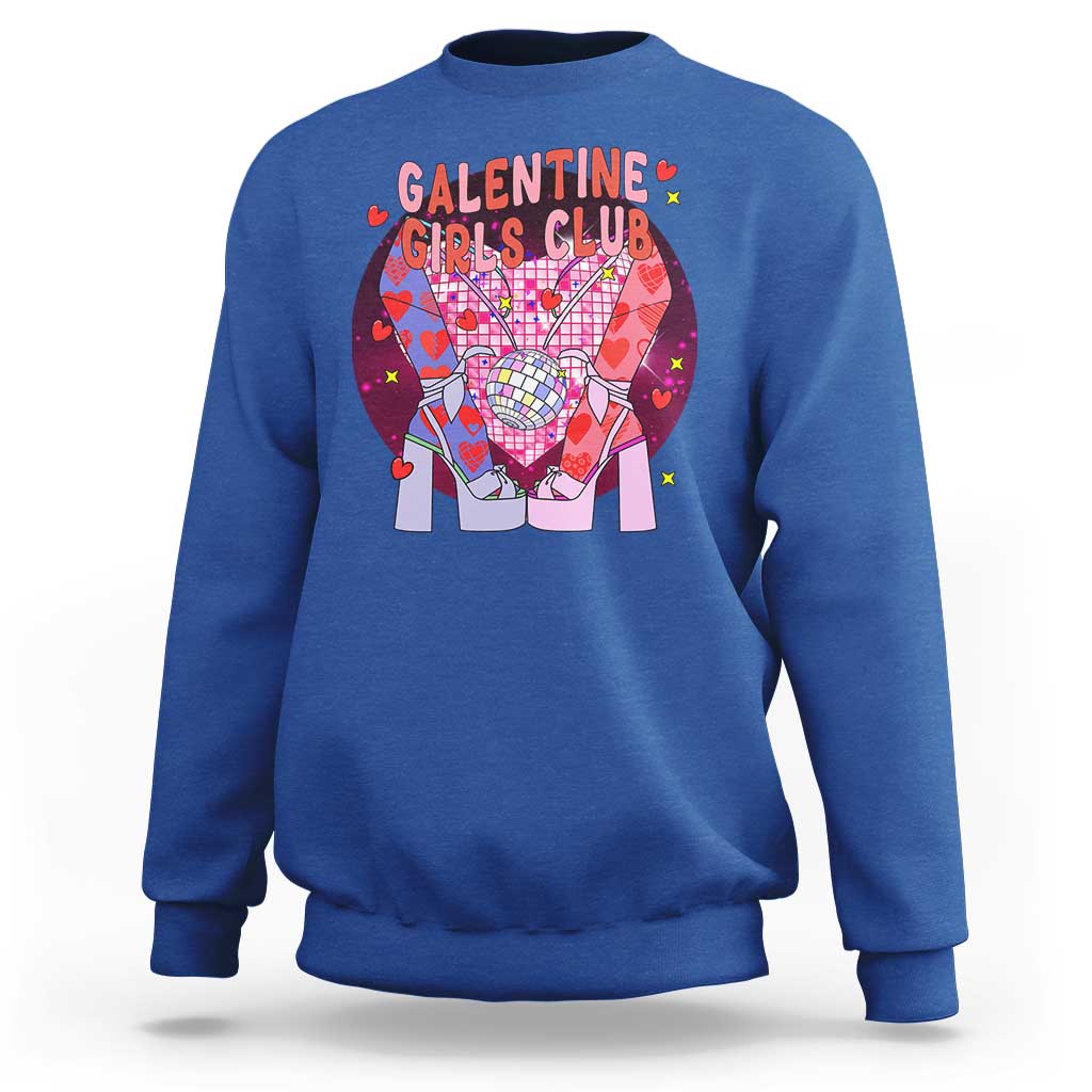 Funny Galentine Girls Club Sweatshirt Galentine's Day Chunky Heels Platform