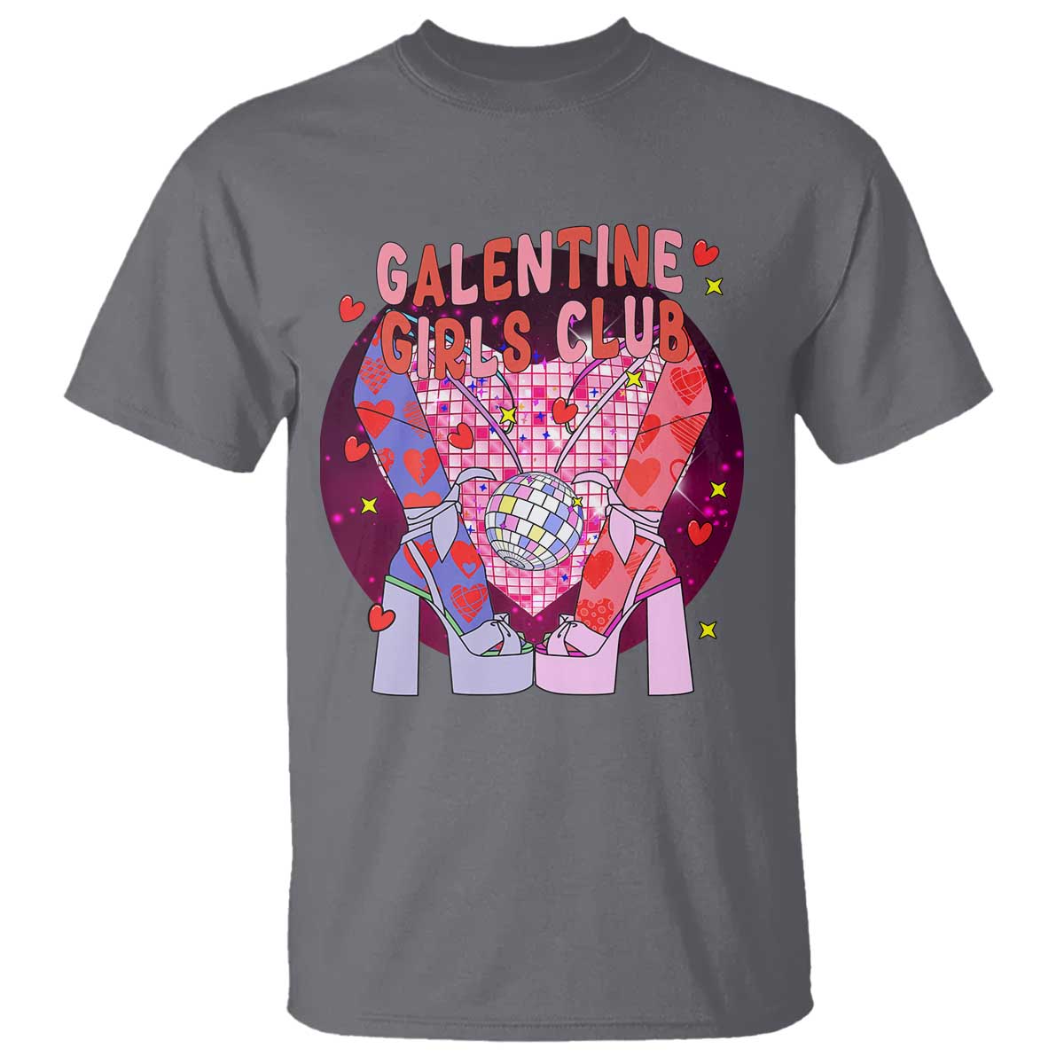 Funny Galentine Girls Club T Shirt Galentine's Day Chunky Heels Platform