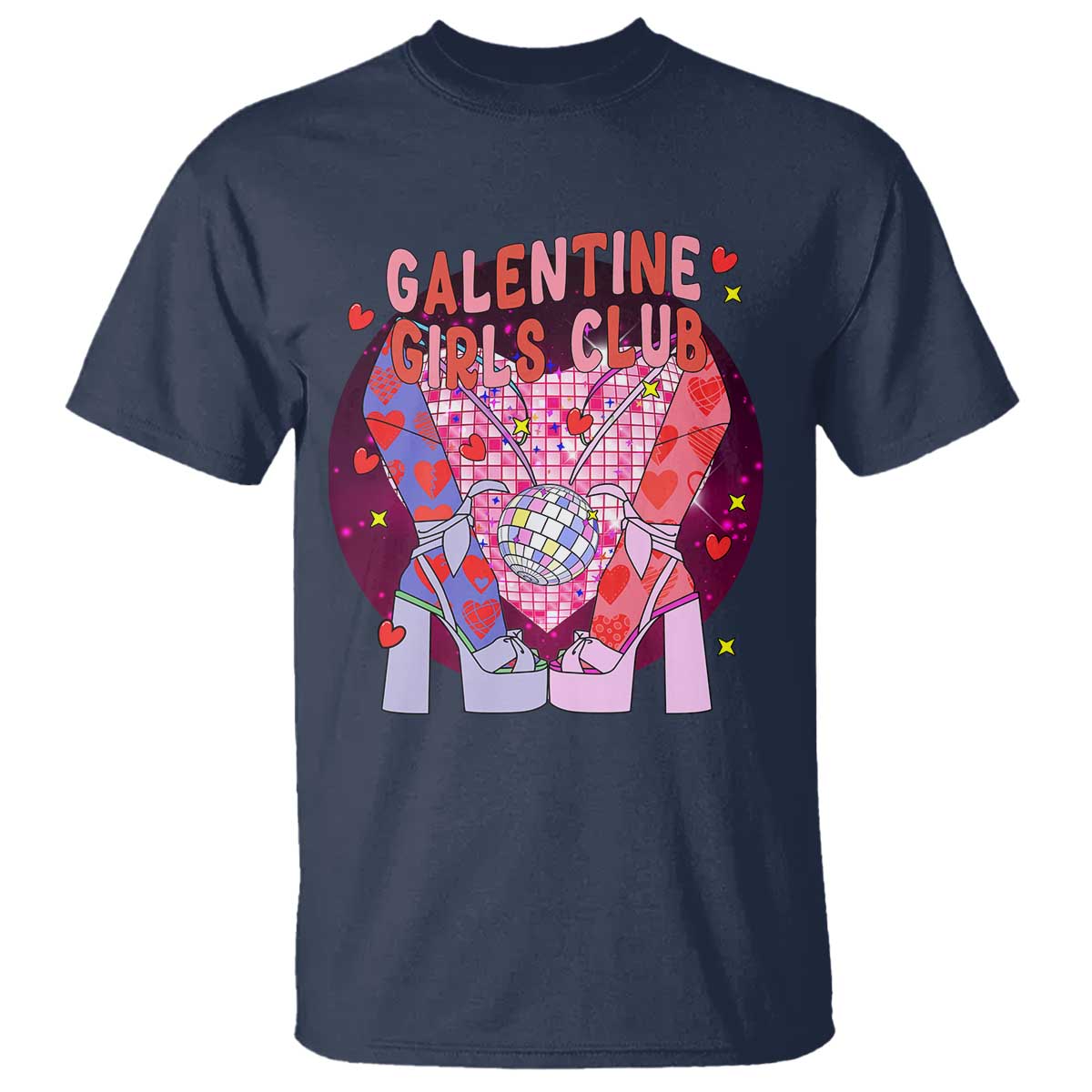 Funny Galentine Girls Club T Shirt Galentine's Day Chunky Heels Platform