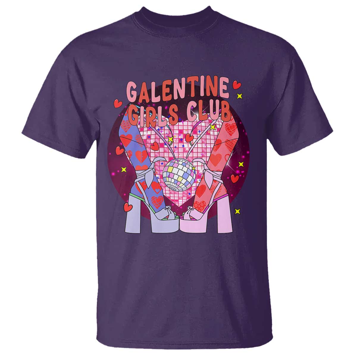 Funny Galentine Girls Club T Shirt Galentine's Day Chunky Heels Platform